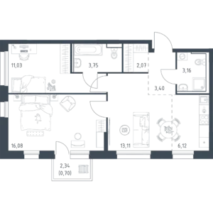 2-комнатные к3